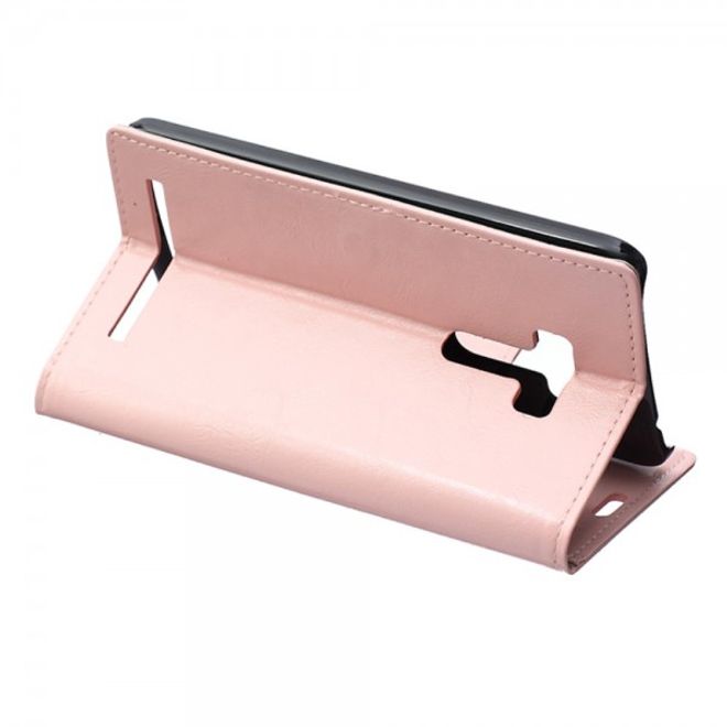 Asus Zenfone Selfie Handy Hülle - Case aus Leder - mit Crazy Horse Textur und Standfunktion - pink