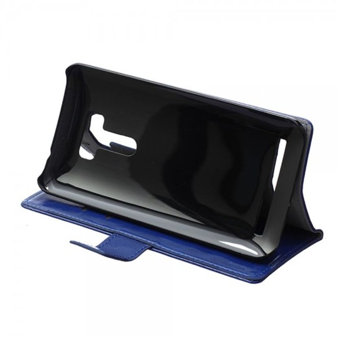 Asus Zenfone Selfie Handy Hülle - Case aus Leder - mit Crazy Horse Textur und Standfunktion - blau