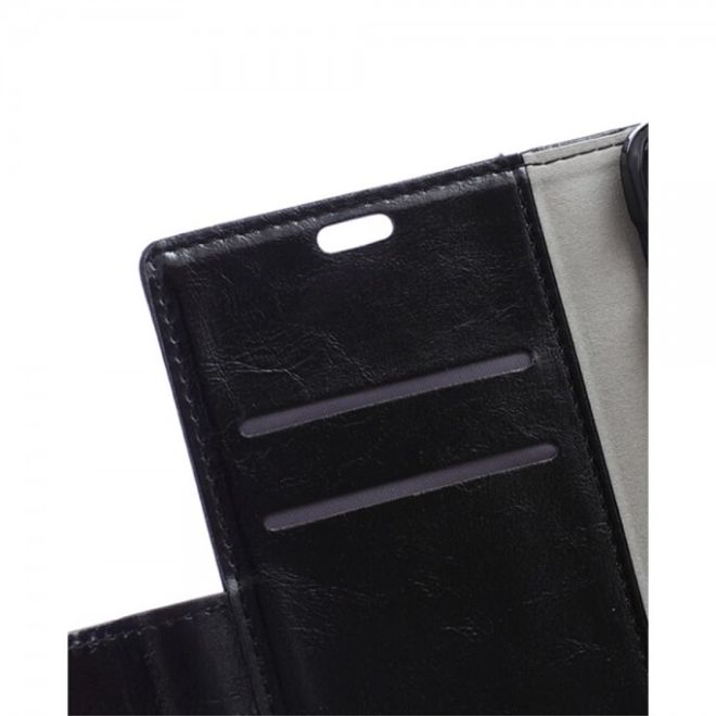 Asus Zenfone Selfie Handy Hülle - Case aus Leder - mit Crazy Horse Textur und Standfunktion - schwarz