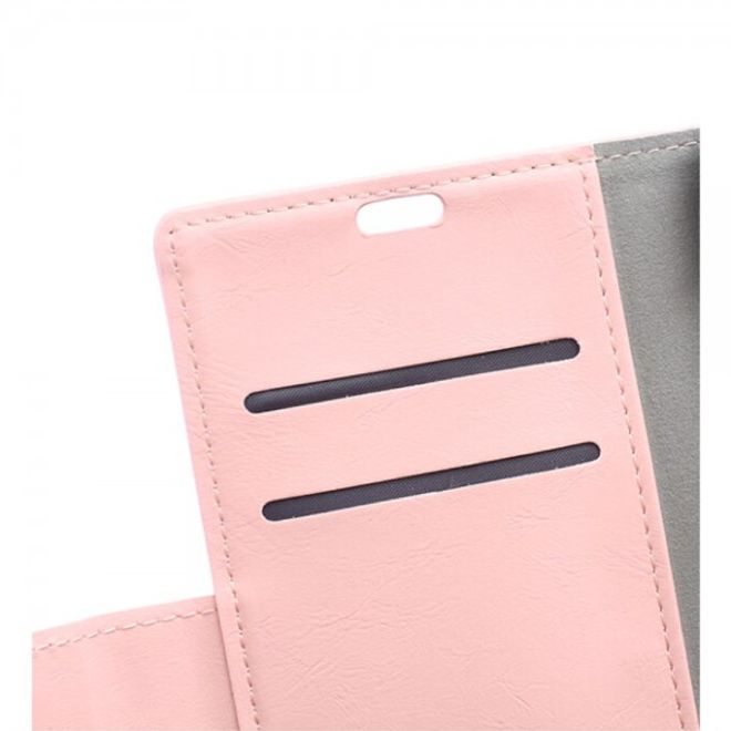 Asus Zenfone Selfie Handy Hülle - Case aus Leder - mit Crazy Horse Textur und Standfunktion - pink