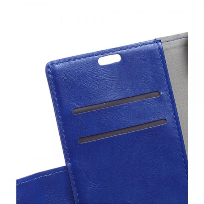 Asus Zenfone Selfie Handy Hülle - Case aus Leder - mit Crazy Horse Textur und Standfunktion - blau