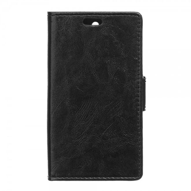 Asus Zenfone Selfie Handy Hülle - Case aus Leder - mit Crazy Horse Textur und Standfunktion - schwarz