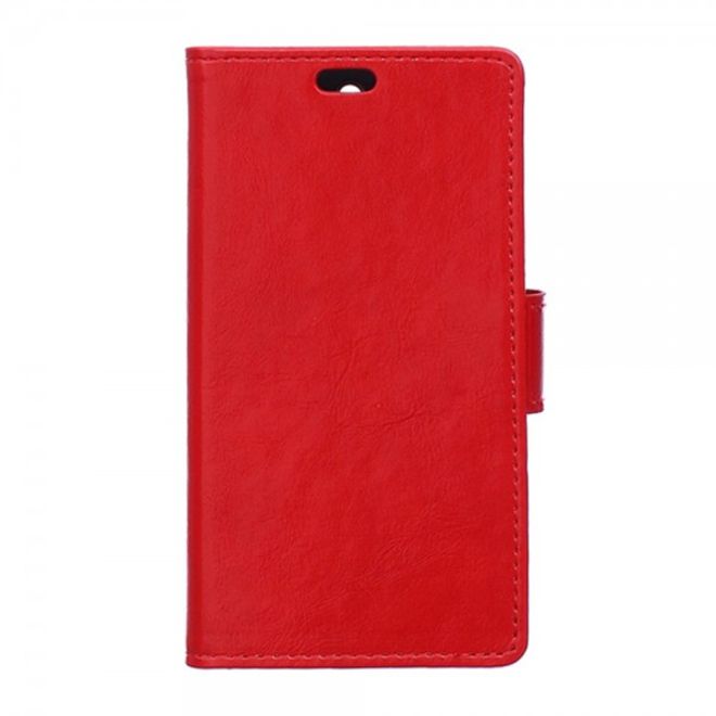 Asus Zenfone Selfie Handy Hülle - Case aus Leder - mit Crazy Horse Textur und Standfunktion - rot