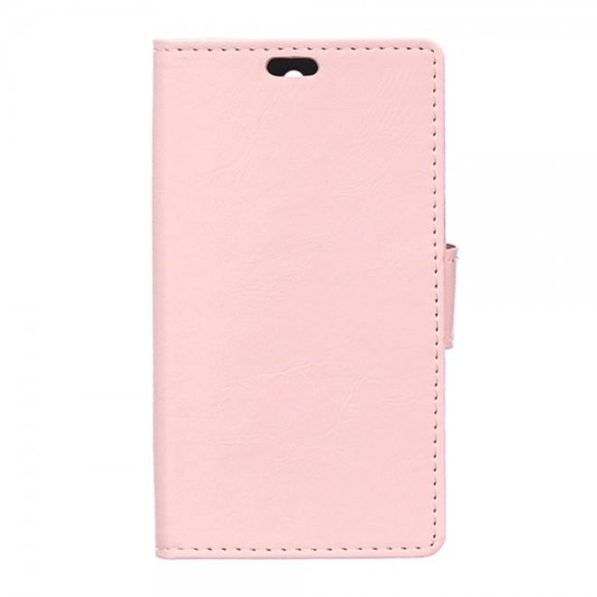 Asus Zenfone Selfie Handy Hülle - Case aus Leder - mit Crazy Horse Textur und Standfunktion - pink