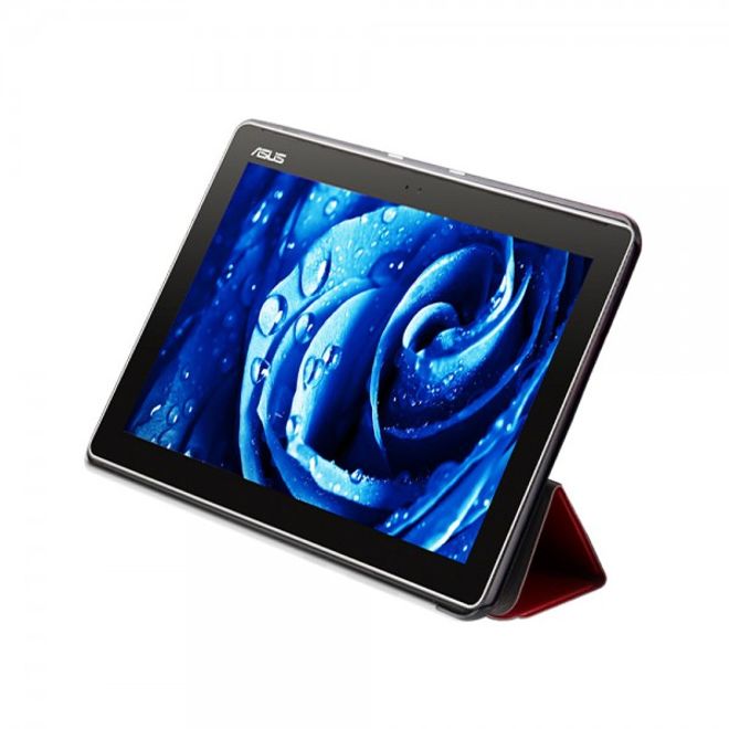 Asus ZenPad 10 Dreifach faltbare Leder Smart Case Hülle - rot