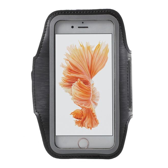 Atmungsaktives Neopren Fitness Sportarmband für iPhone 6/6S/7 - schwarz/grau