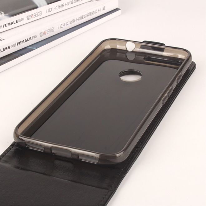 Baiwei - Handyhülle für Google Pixel XL - Crazy Horse Leder Cover - vertikal - schwarz