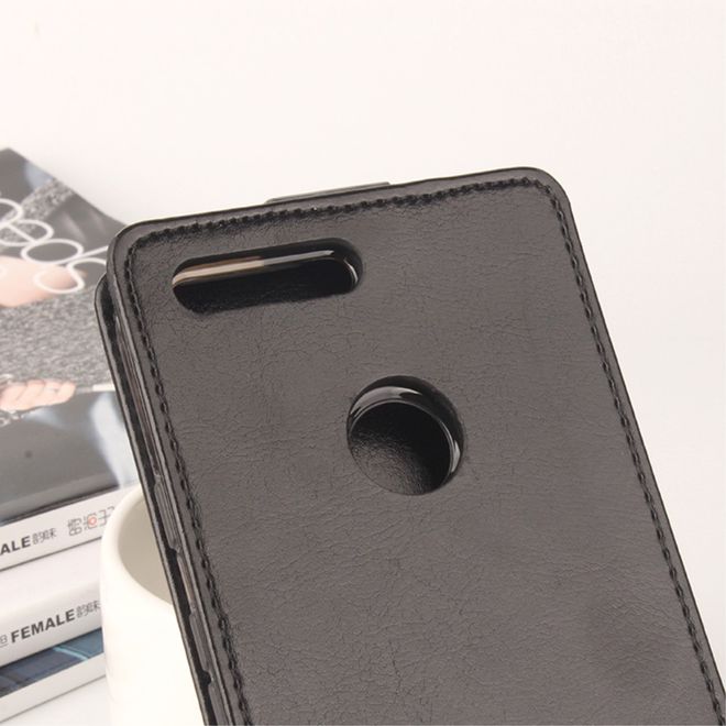 Baiwei - Handyhülle für Google Pixel XL - Crazy Horse Leder Cover - vertikal - schwarz