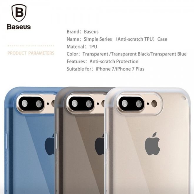 Baseus - iPhone 8 Plus / 7 Plus Hülle - TPU Softcase Simple Series - blau