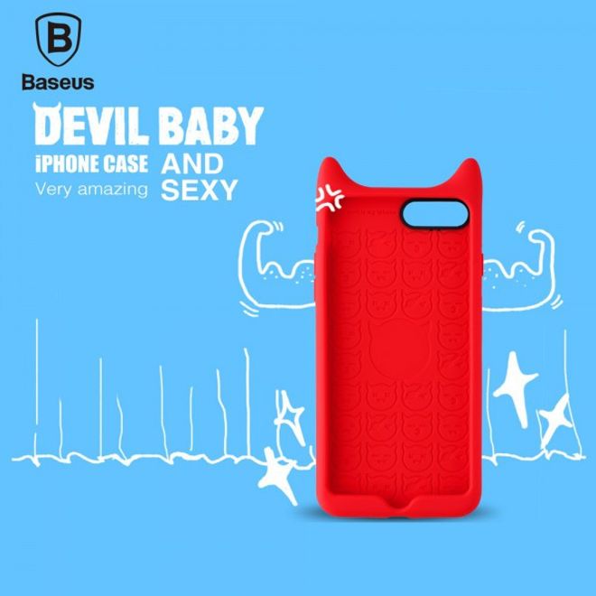 Baseus - iPhone 8 Plus / 7 Plus Cover - Hülle aus Silikon - 3D Devil Series - rot