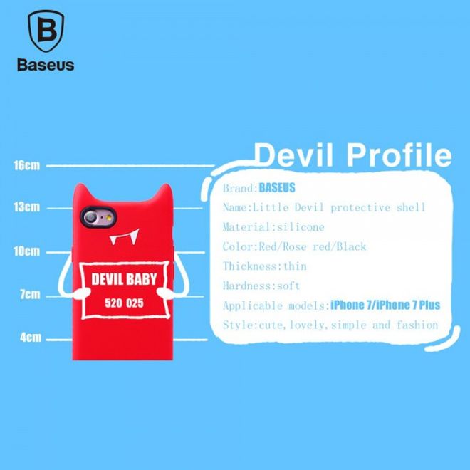Baseus - iPhone 8 Plus / 7 Plus Cover - Hülle aus Silikon - 3D Devil Series - rot