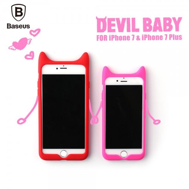 Baseus - iPhone 8 Plus / 7 Plus Cover - Hülle aus Silikon - 3D Devil Series - rot