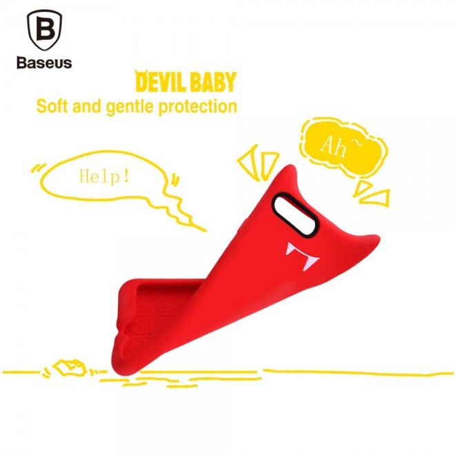 Baseus - iPhone 8 Plus / 7 Plus Cover - Hülle aus Silikon - 3D Devil Series - rot