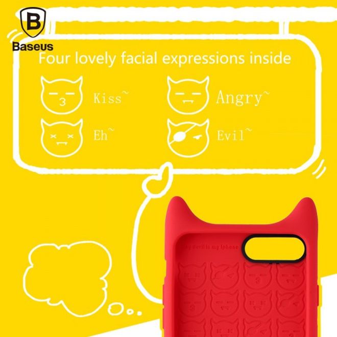 Baseus - iPhone 8 Plus / 7 Plus Cover - Hülle aus Silikon - 3D Devil Series - rot