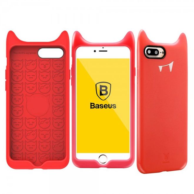 Baseus - iPhone 8 Plus / 7 Plus Cover - Hülle aus Silikon - 3D Devil Series - rot