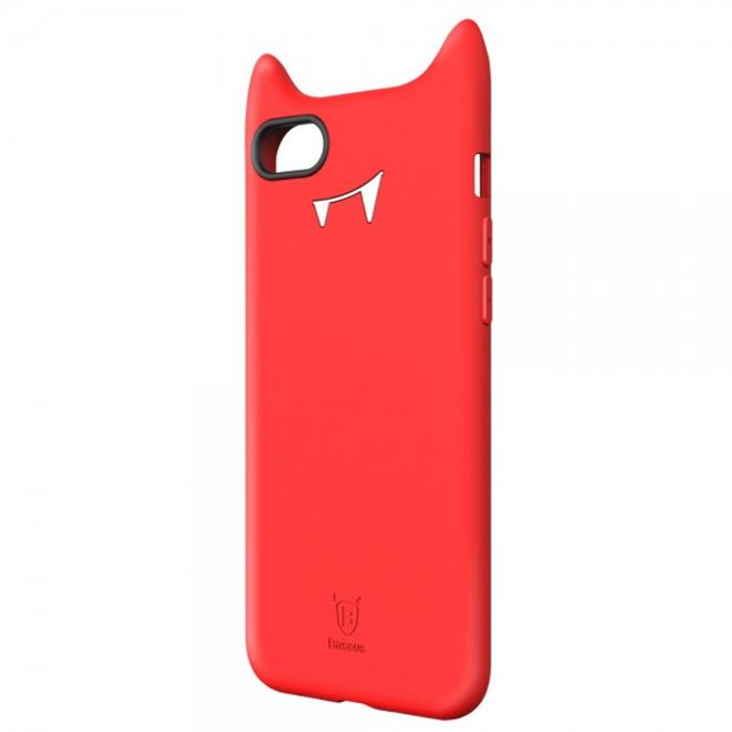 Baseus - iPhone 8 Plus / 7 Plus Cover - Hülle aus Silikon - 3D Devil Series - rot
