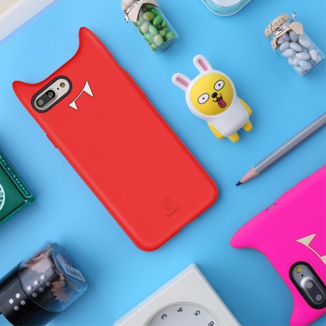Baseus - iPhone 8 Plus / 7 Plus Cover - Hülle aus Silikon - 3D Devil Series - rot