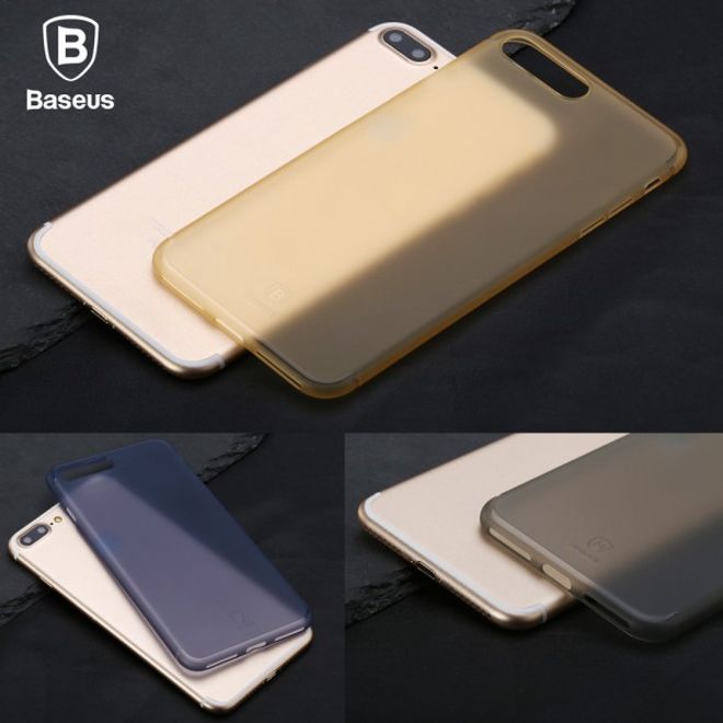 Baseus - Hülle für iPhone 8 Plus / 7 Plus - Case aus Hart Plastik (0.5mm) - transparent/blau