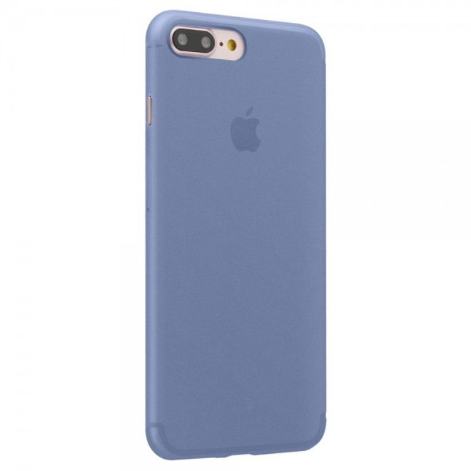 Baseus - Hülle für iPhone 8 Plus / 7 Plus - Case aus Hart Plastik (0.5mm) - transparent/blau