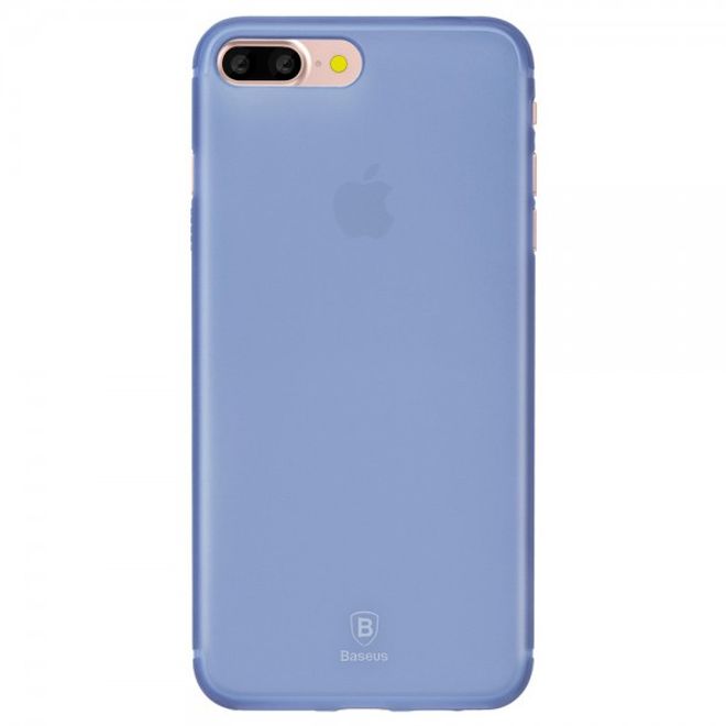 Baseus - Hülle für iPhone 8 Plus / 7 Plus - Case aus Hart Plastik (0.5mm) - transparent/blau