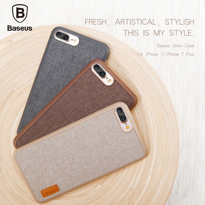 Baseus - iPhone 8 Plus / 7 Plus Handyhülle - Case aus Plastik/Stoff - Sunie Series - grau