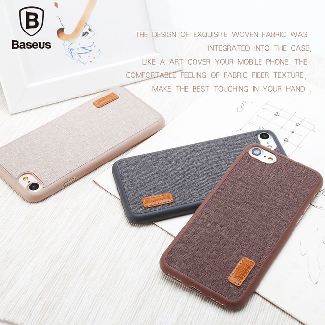 Baseus - iPhone 8 Plus / 7 Plus Handyhülle - Case aus Plastik/Stoff - Sunie Series - grau