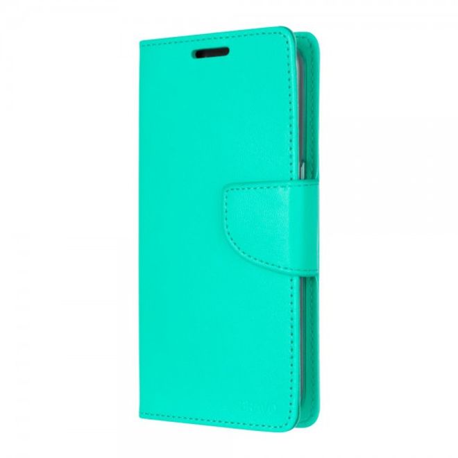 Goospery - Handyhülle für Samsung Galaxy J7 - Case aus Leder - Bravo Diary Series - mintgrün