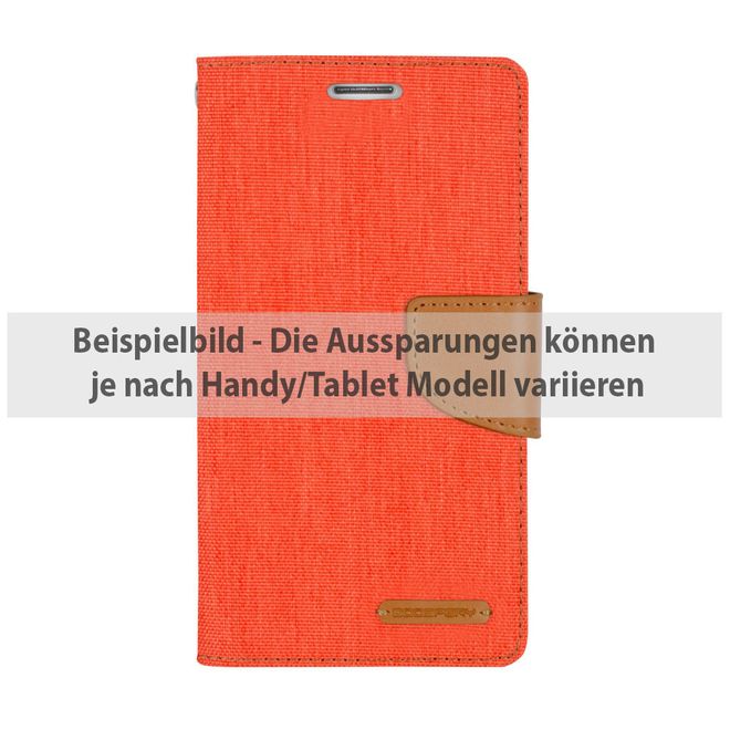 Goospery - Hülle für Huawei P9 Plus - Bookcover- Canvas Diary Series - orange/camel