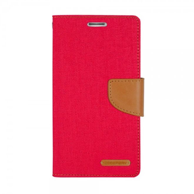 Goospery - Hülle für iPad 2/3/4 - Bookcover - Canvas Diary Series - rot/camel