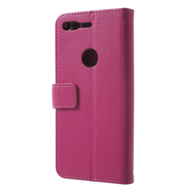 Case für Google Pixel - Handyhülle aus Leder - mit Litchitextur - rosa