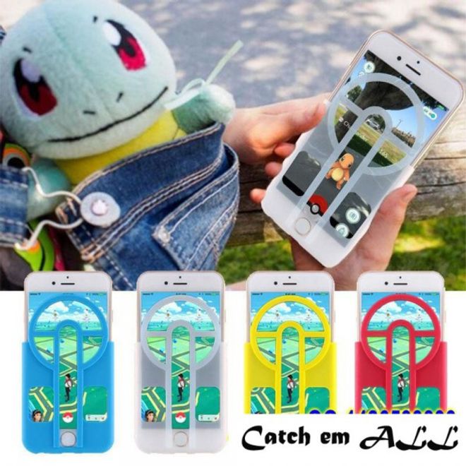 Case für iPhone 6 Plus/6S Plus - Handyhülle aus Silikon - mit Zielvorrichtung für Pokebälle - weiss