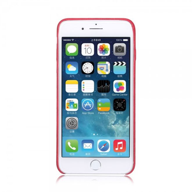 Vintage Case für iPhone 8 Plus / 7 Plus - Handyhülle aus Hartplastik und Leder - rot