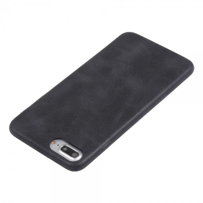 Vintage Case für iPhone 8 Plus / 7 Plus - Handyhülle aus Hartplastik und Leder - schwarz
