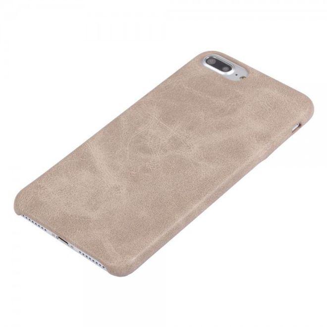 Vintage Case für iPhone 8 Plus / 7 Plus - Handyhülle aus Hartplastik und Leder - grau
