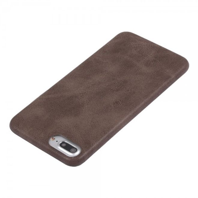 Vintage Case für iPhone 8 Plus / 7 Plus - Handyhülle aus Hartplastik und Leder - kaffeefarben