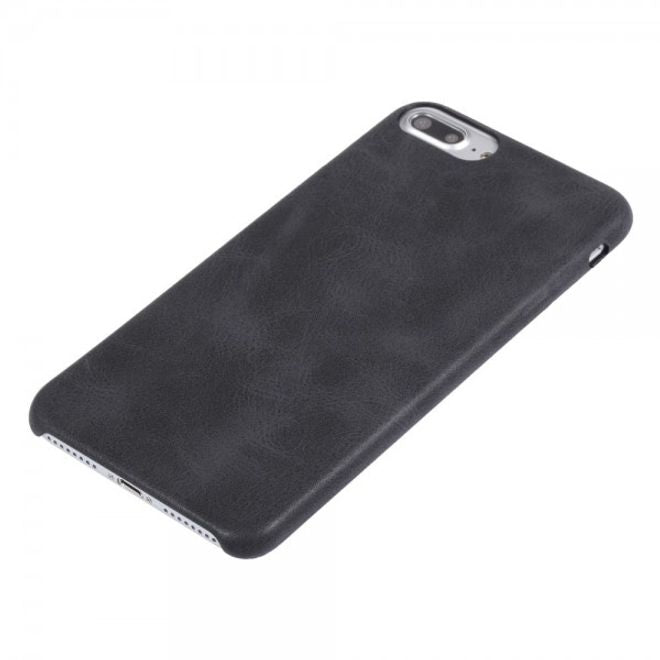 Vintage Case für iPhone 8 Plus / 7 Plus - Handyhülle aus Hartplastik und Leder - schwarz