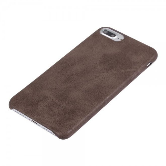 Vintage Case für iPhone 8 Plus / 7 Plus - Handyhülle aus Hartplastik und Leder - kaffeefarben