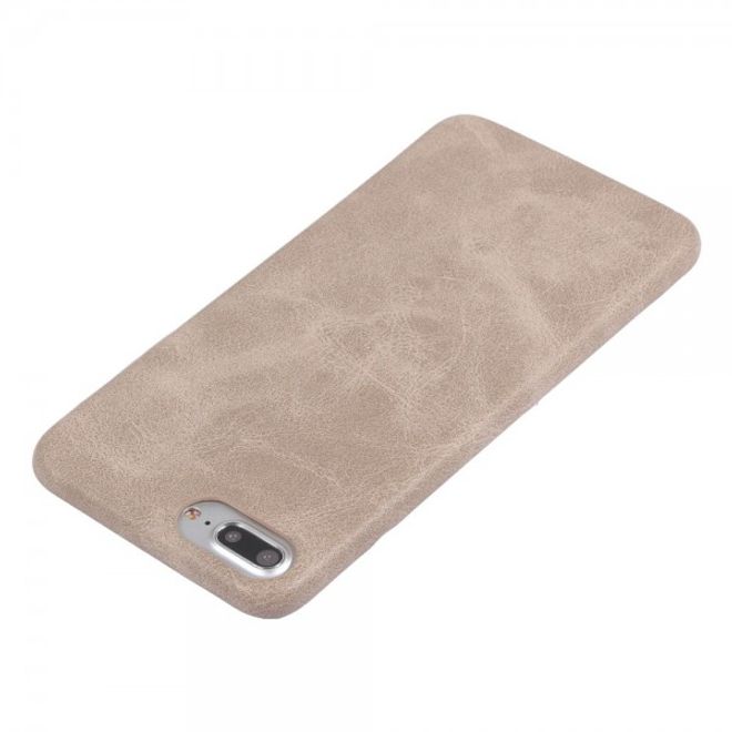 Vintage Case für iPhone 8 Plus / 7 Plus - Handyhülle aus Hartplastik und Leder - grau