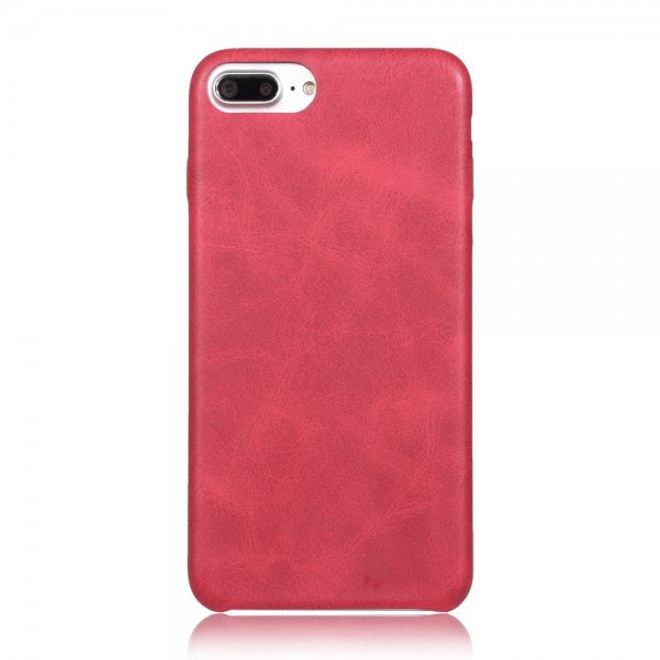 Vintage Case für iPhone 8 Plus / 7 Plus - Handyhülle aus Hartplastik und Leder - rot