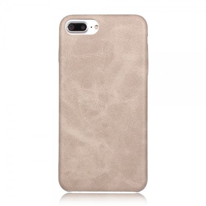 Vintage Case für iPhone 8 Plus / 7 Plus - Handyhülle aus Hartplastik und Leder - grau