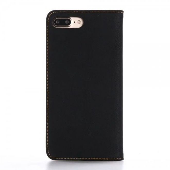Case für iPhone 8 Plus / 7 Plus - Handyhülle aus Leder - matt und Vintage Look - schwarz