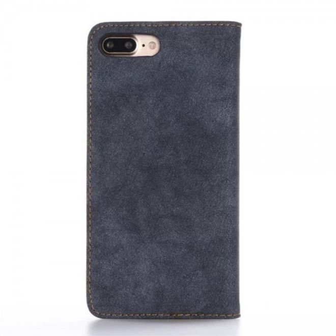 Case für iPhone 8 Plus / 7 Plus - Handyhülle aus Leder - matt und Vintage Look - dunkelblau