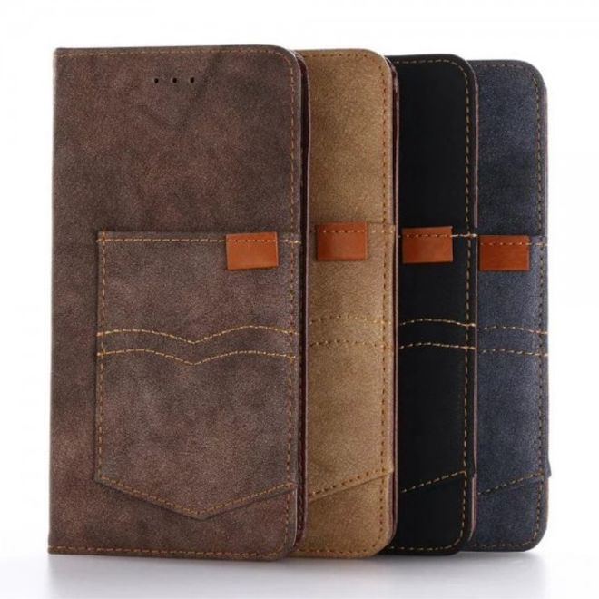 Case für iPhone 8 Plus / 7 Plus - Handyhülle aus Leder - matt und Vintage Look - schwarz