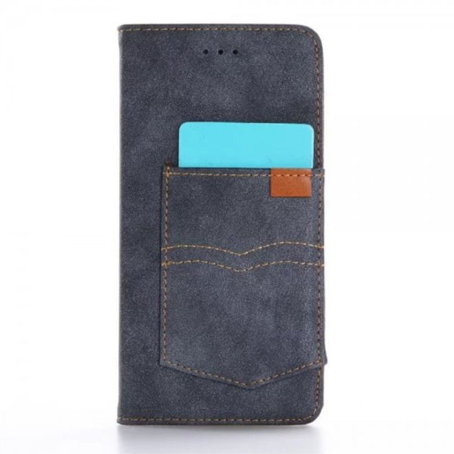 Case für iPhone 8 Plus / 7 Plus - Handyhülle aus Leder - matt und Vintage Look - dunkelblau