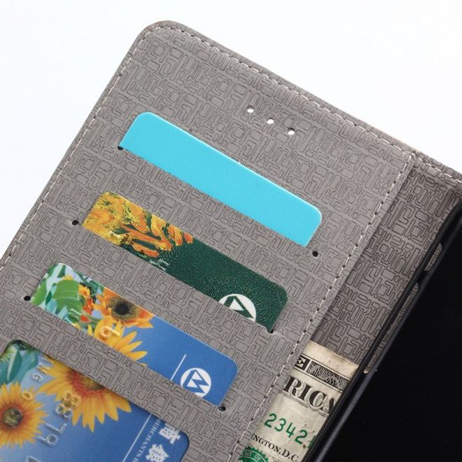 Case für iPhone 8 Plus / 7 Plus - Leder Hülle - mit Holzmuster - braun