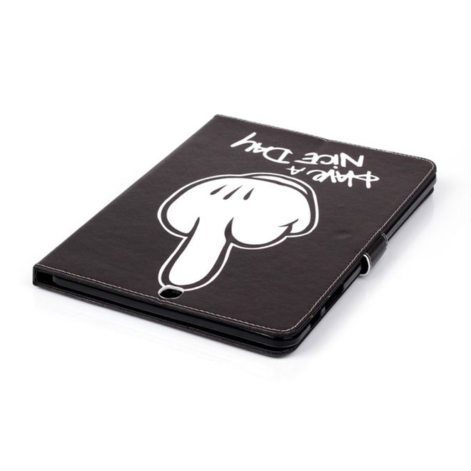 Case für Samsung Galaxy Tab S2 9.7 - Hülle aus Leder - mit Standfunktion - Stinkefinger und Spruch