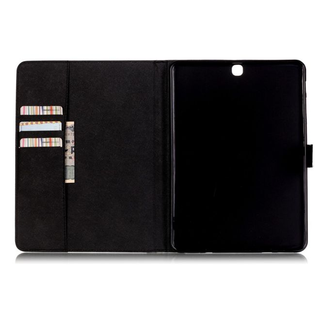 Case für Samsung Galaxy Tab S2 9.7 - Hülle aus Leder - mit Standfunktion - Stinkefinger und Spruch