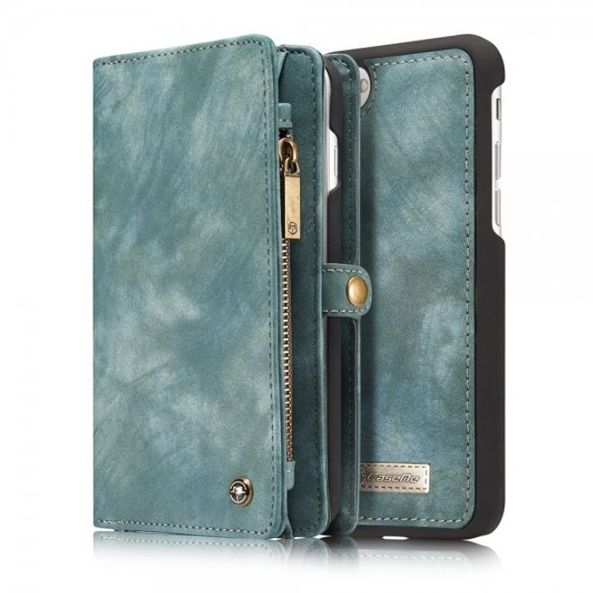 Caseme - iPhone 8 Plus / 7 Plus Hülle - 2 in 1 Portemonnaie und abnehmbares Plastik Cover - blau