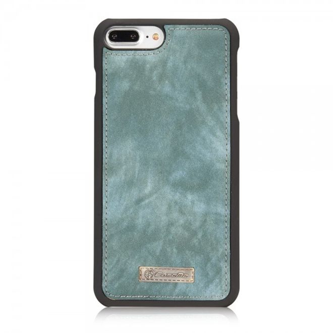 Caseme - iPhone 8 Plus / 7 Plus Hülle - 2 in 1 Portemonnaie und abnehmbares Plastik Cover - blau