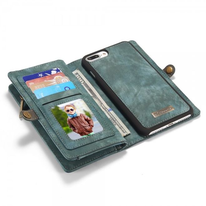 Caseme - iPhone 8 Plus / 7 Plus Hülle - 2 in 1 Portemonnaie und abnehmbares Plastik Cover - blau